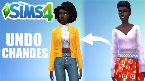 How To Undo Changes In CAS Reset Randomized Sim The Sims 4 YouTube