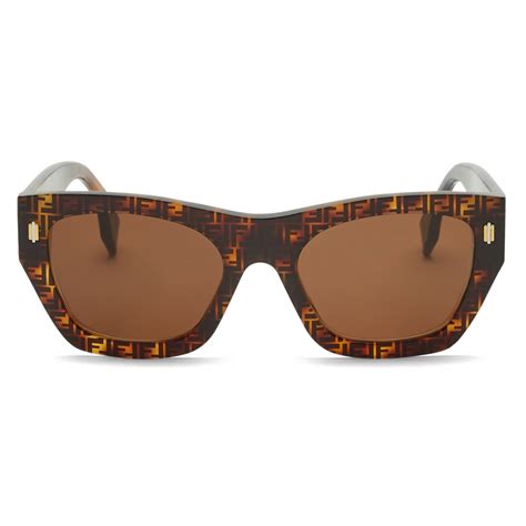 Fendi Fendi Roma Rectangular Sunglasses Havana Sunglasses Fendi Eyewear Avvenice