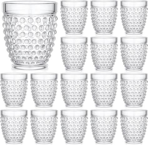 Amazon Tanlade 16 Pcs Hobnail Drinking Glasses Vintage Drinkware