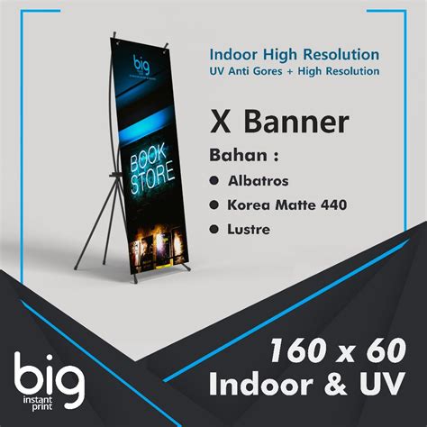 Jual Cetak X Banner Tiang X Cm Albatros Lustre Ready