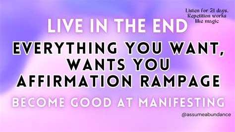 Everything You Want Wants You Self Concept Affirmation Rampage Law Of Assumption Manifest