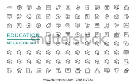 Elearning Icon Set Online Education Icon Stock Vector (Royalty Free ...