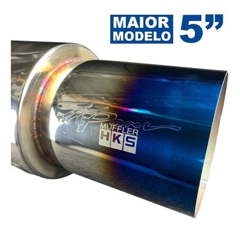 Abafador Esportivo Hks Inox Polegadas Brinde Adesivo Frete Gr Tis