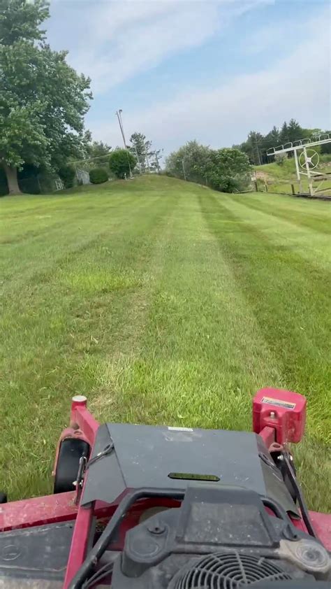 Mowing Grass On A Big Hill Lawnlife Zeroturn Lawncare Shorts Grass