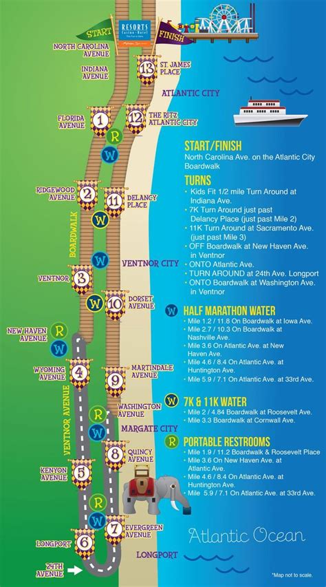 Map Of Atlantic City Boardwalk - Vector U S Map