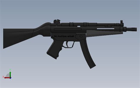 MP5冲锋枪 SOLIDWORKS 2015 模型图纸下载 懒石网