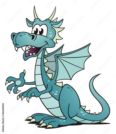 Sitting Dragon Smaragd Stock Illustration Adobe Stock