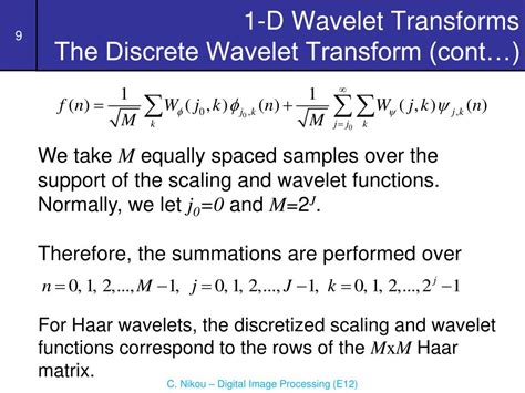 PPT Wavelets And Multiresolution Processing Wavelet Transforms