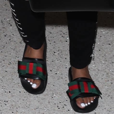 Nicki Minaj Resurfaces In Pursuit Bow Slide Sandals By Gucci