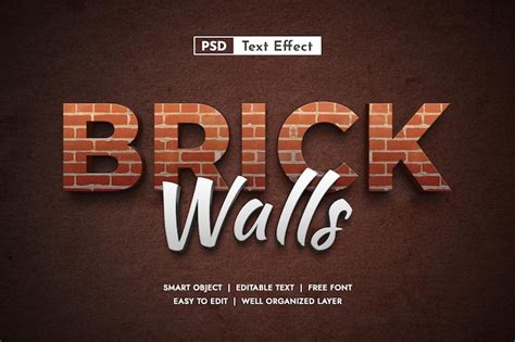 Premium Psd Brick Walls Text Effect