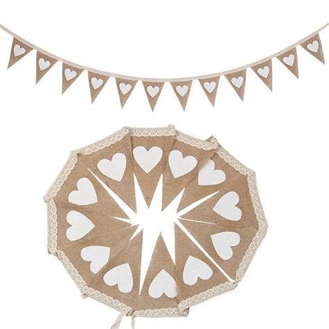 Buy Meters Flags Love Heart Rustic Hessian Jute Linen Bunting