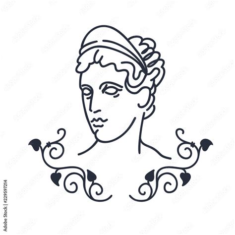 Venus, the ancient Greek goddess of love, vector sketch illustration ...