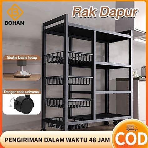 Jual Rak Oven Microwave Rak Buah Dan Sayuran Rak Lantai Beroda Rak