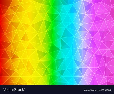 Polygon gradient rainbow background Royalty Free Vector