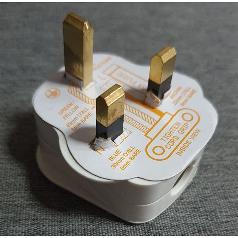 Sg Seller Standard Uk Fused A Ac White Mains Pin Household Plug