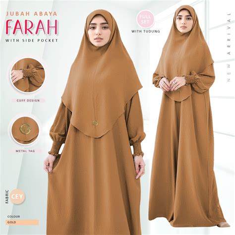 New Season Arrival Jubah Abaya Farah Free Size With Tudung Sarung