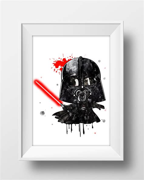 Star Wars Watercolor Darth Vader Printable Poster Darth Vader