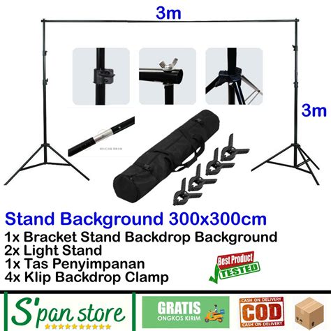 Jual Stand Background Foto Tinggi 3 Meter Lebar 3 Meter Bonus Klik