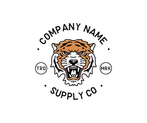 Premium Vector Vintage Tiger Head Hand Drawn Logo Template