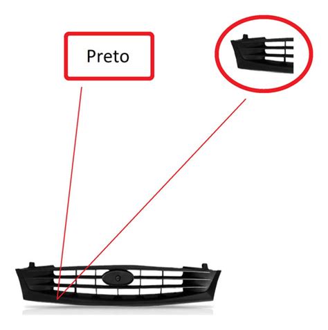 Grade Parachoque Frontal Fiesta 2000 A 2002 Encaixe Emblema MercadoLivre