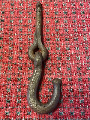 Primitive Hand Forged Iron Hanging Hook Rustic Antique Farmhouse Plant