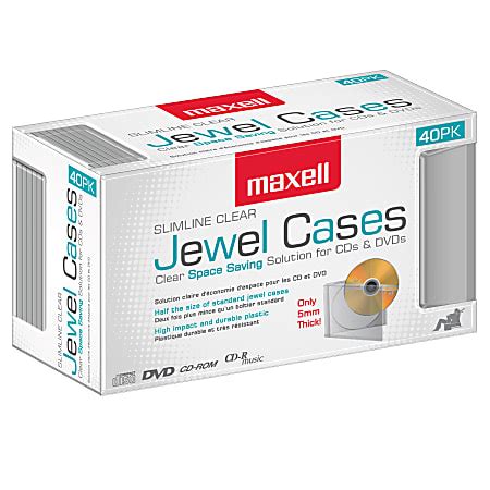 Maxell Cd Slimline Jewel Cases Clear Pack Of Office Depot