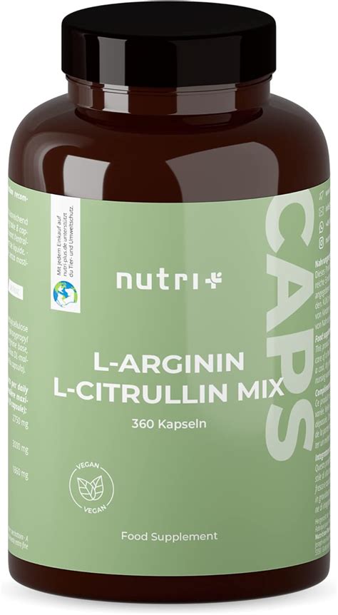 Nutri Arginine Citrulline Capsules Caps Hautement Dos Es