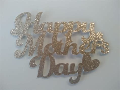 Happy Mothers Day Cupcake Toppers Mum Cake Topper Glitter Etsy