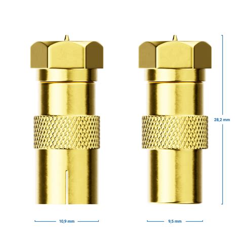 DeleyCON SAT Kabel Adapter Als Set F Stecker Auf Antennenstecker