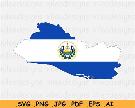 El Salvador Flag Map SVG, Salvadorian Country Nation Map Flag ...