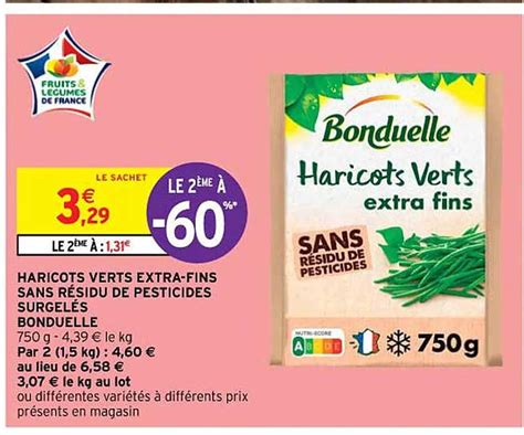 Promo Haricots Verts Extra Fins Sans R Sidu De Pesticides Surgel S