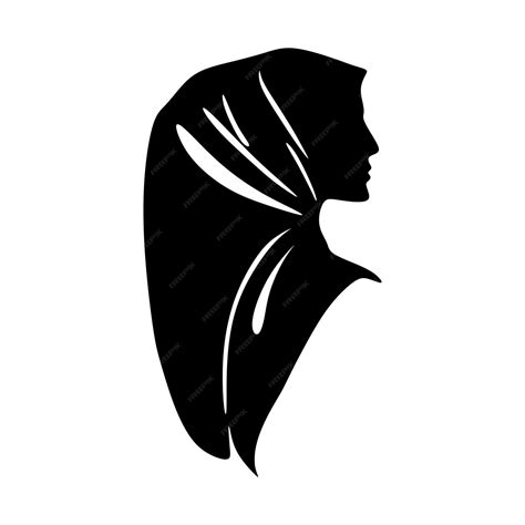 Premium Vector Vector Silhouette Image Of Muslim Woman With Hijab