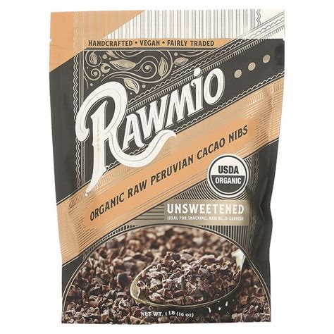 Rawmio Organic Raw Peruvian Cacao Nibs Unsweetened Lb Oz