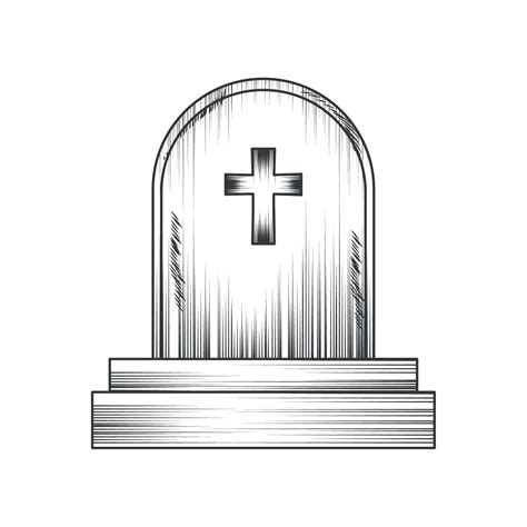 tombstone with cross 10422964 Vector Art at Vecteezy