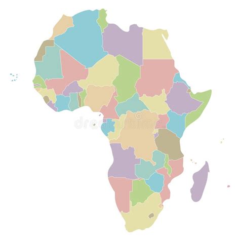 Mapa De África Todos Os Países E Seus Capitais Ilustração do Vetor