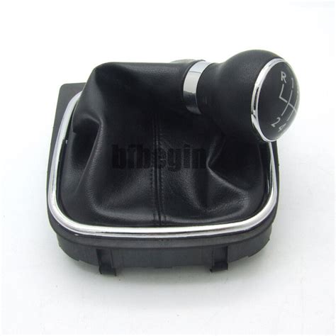 6 Speed Leather Gear Shift Knob Gaitor Boot Manual For Vw Golf Jetta 6 Mk5 Mk6 Ebay