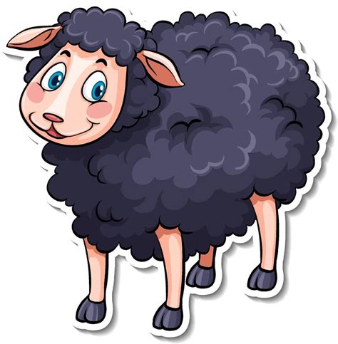 Black sheep farm animal cartoon sticker 4760471 Vector Art at Vecteezy