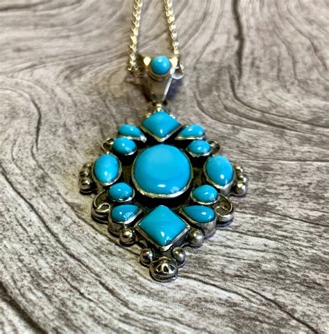 Midwest Sky Sleeping Beauty Turquoise Inlay Pendant - Dakota Nature LLC