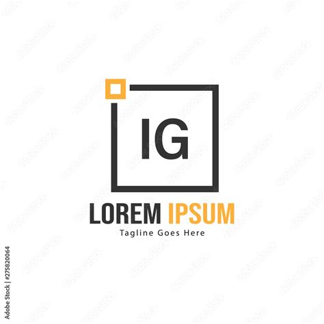initial ig logo template  modern frame minimalist ig letter logo