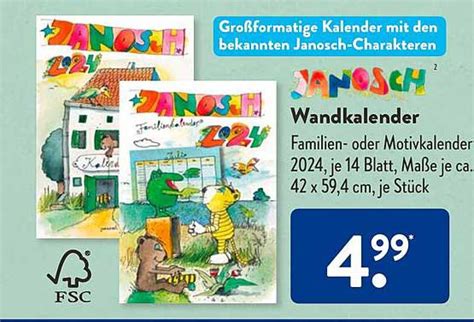 Wandkalender Janosch Angebot bei ALDI SÜD 1Prospekte de