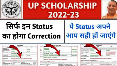 Up Scholarship Correction Date 2022 23 Up Scholarship Status Up