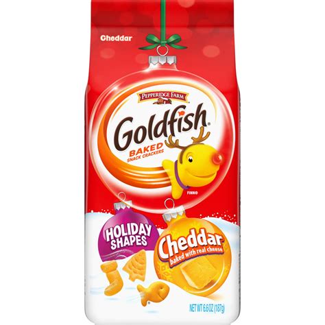 Pepperidge Farm Goldfish Holiday Shapes Cheddar Crackers, 6.6 oz. Bag ...