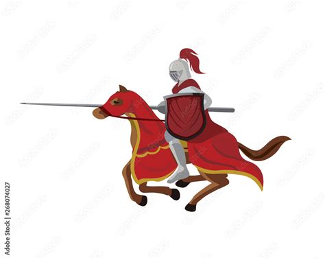 Vintage Medieval Knight Horse Cavalry Logo Illustration In White ...