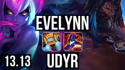 EVELYNN Vs UDYR JNG 6 0 9 72 Winrate Dominating NA Master 13