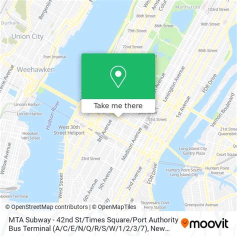 How To Get To MTA Subway 42nd St Times Square Port Authority Bus