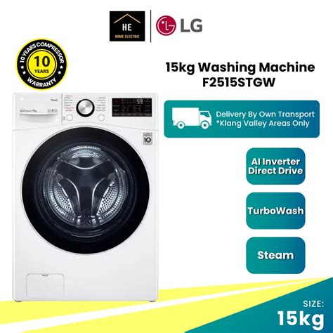 Lg 15kg Washing Machine Washer With Ai Direct Drive™ And Turbowash™ F2515stgw Mesin Basuh