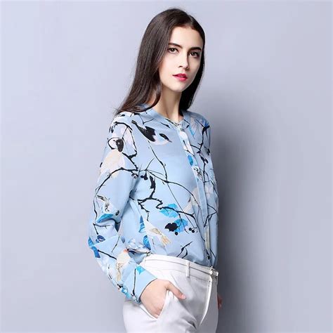 100 Silk Crepe Women Shirt Pure Natural Silk Fabric New Arrival Office