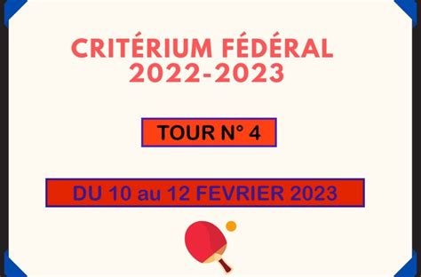 Me Tour De Crit Rium F D Ral Comit D Indre Et Loire De Tennis De Table