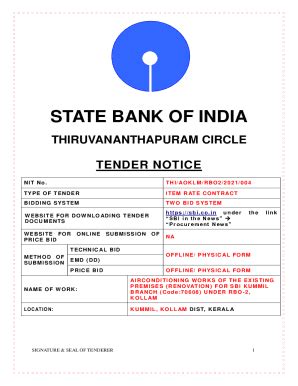 Fillable Online Solar Tender Sbi Fax Email Print Pdffiller