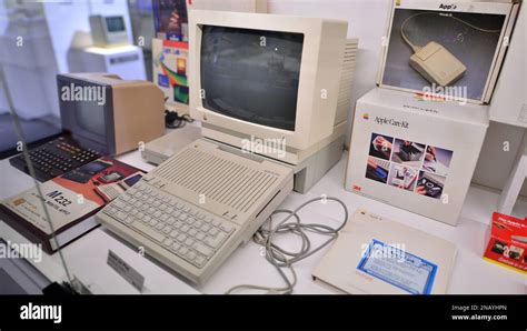 Warsaw, Poland. 10 February 2023. Inside the Apple Museum. Apple II c ...